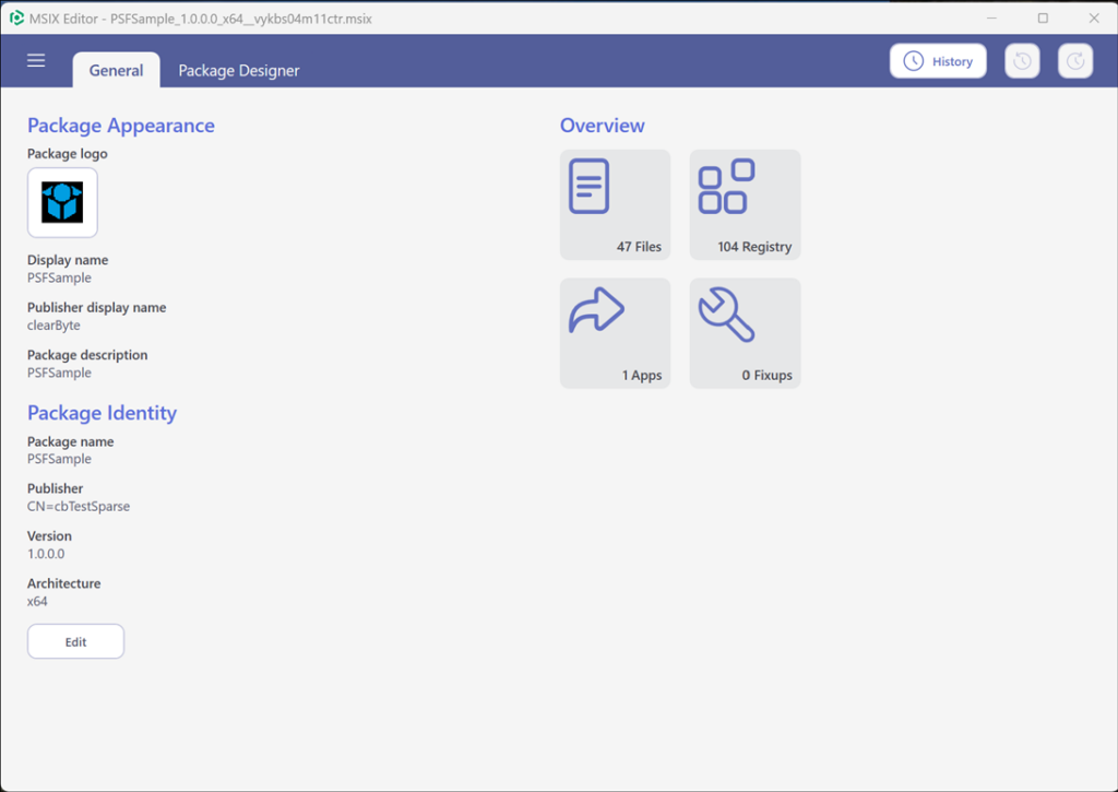 MSIX Editor - General